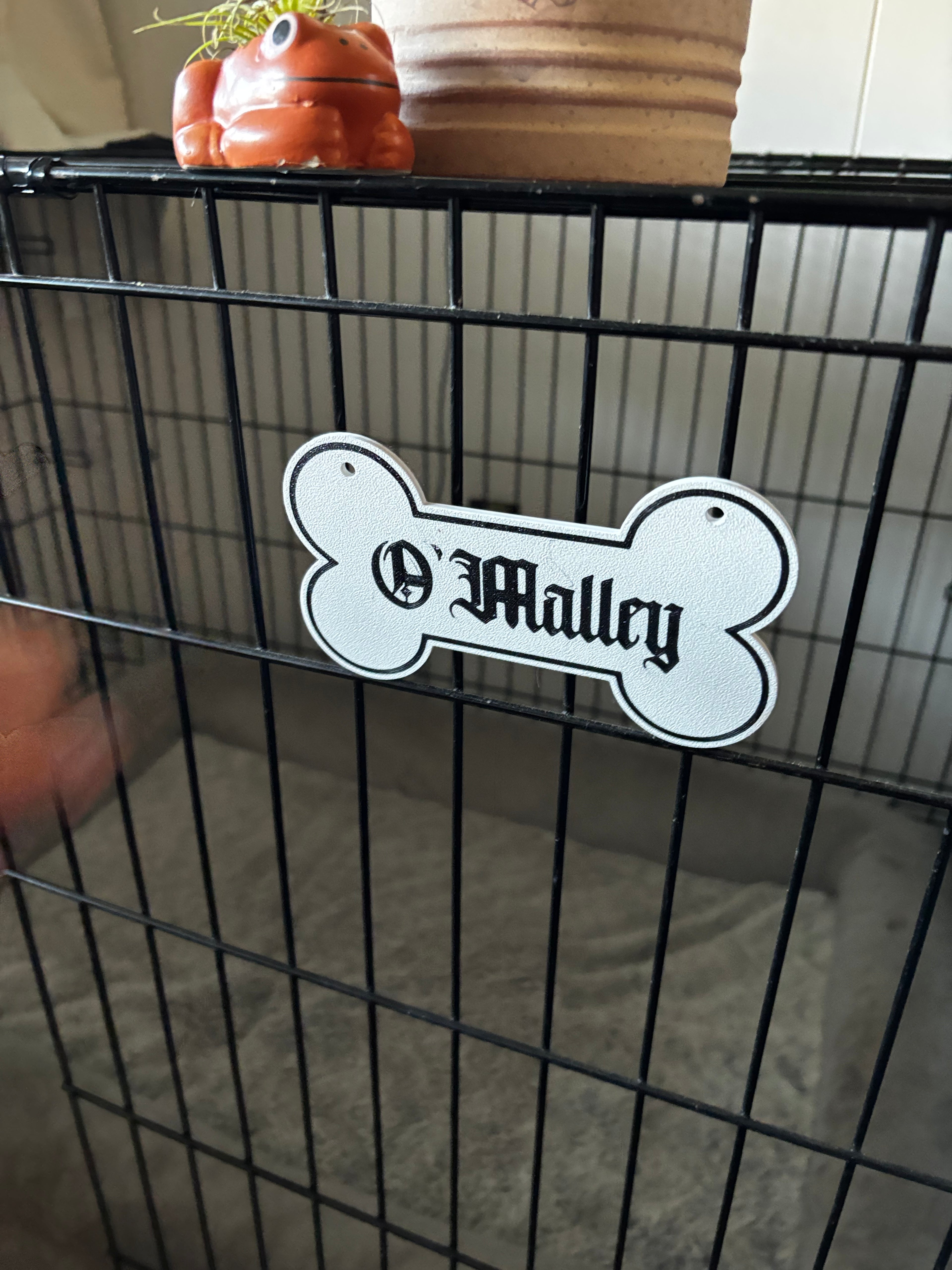 Bone Shaped Kennel Name Plate
